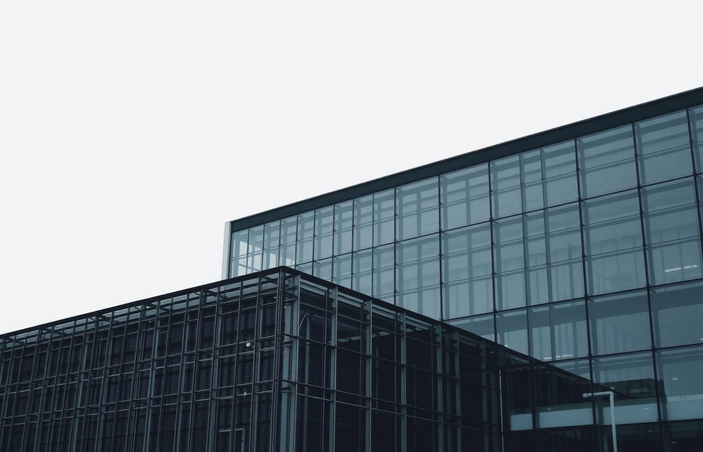 Steel and glass facade of a modern institutional building